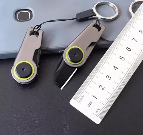 Pixcool | Mini Navaja de Bolsillo EDC - Cuchillo Supervivencia Compacto y Práctico | Especial para abrir paquetes | Mini navaja para llavero Gris (Gris, Mediano)