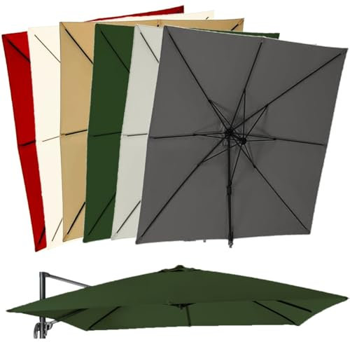 VLKLPZAHAK Parasol De Jardin Extérieur Toile De Rechange 3x4m Auvent De Rechange Grand Rectangulaire Parasol De Marché Toile De Remplacement pour Parapluie(Green,4x3m (13x9.8ft))