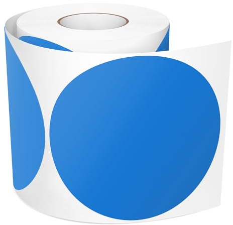 300 Stück Runde Aufkleber Blau 100 mm Klebepunkte Groß Vinyl-Etiketten | Markierungspunkte, Punktaufkleber, Farbkodierung, Selbstklebend, Wasserfeste Sticker für Umzüge, Schulen und Lagerhäuser