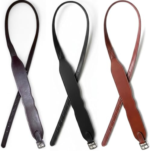 Majestic Ally Breiter Körper, Englischer Steigbügelriemen für Reiten, Schwarz, Braun, Kastanie, 121,9 cm - 121,9 cm - 122,9 cm