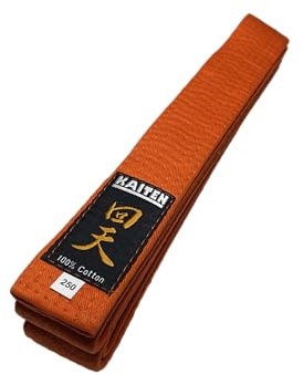 KAITEN Karate Gürtel orange (Baumwolle) - 4 cm Breite, Länge 230 bis 350 cm - Orangegurt Farbgurt Karategurt