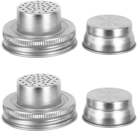 Gadpiparty 2 Stück Mason Jar Shaker Deckel, Universal Mason Jar Shaker Lids, für Gewürzstreuer-Aufsatz für Zucker, Pfeffer, zum Kochen, für Cocktailmixer und als Barzubehör
