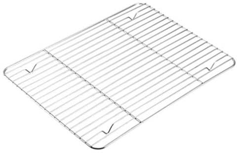 Hohopeti Multifunktionaler Edelstahl Backofenrost Vielseitiger Backblech Abtropfgitter und Kühlgitter für Grill Brot und Kuchen Sicher mit Abgerundeten Ecken zum Grillen und Abkühlen