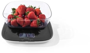 Salter High-Capacity Digital Kitchen Scale With 1.5 L Bowl, 20 Kg | Add And Weigh Function, Aquatronic Liquid Mode Ml Or Fl Oz, Dishwasher-Safe Removable Bowl, Backlit LCD Display
