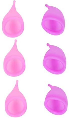 ibasenice Menstruationstassen in Lila Auslaufsicher aus Silikon 6 Stück 30ml für Frauen und Mädchen zum Schwimmen und Wandern