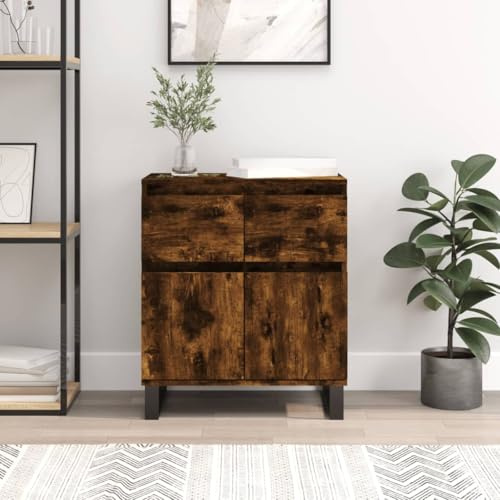 Genérico Aparador Madera contrachapada Color Roble Ahumado 60x35x70 cm,Mobiliario,Armarios y Almacenamiento,Aparadores,Marrón,831129