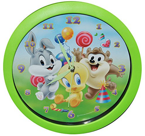 alles-meine.de GmbH Wanduhr - Baby Looney Tunes - 29 cm groß Uhr - für Kinderzimmer Kinderuhr - Analog Jungen Mädchen Kinder - Tweety Taz Bugs Bunny - Kinderzimmeruhr/Lernu
