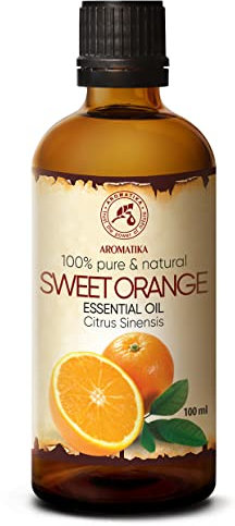 Aceite Esencial Naranja 100ml - 100% Puro y Natural - Efecto Contra Celulitis - Fragancias para Hogar - Mejor para Belleza - Aromaterapia - Masaje - Baño - Difusor - Lámparas de Aroma