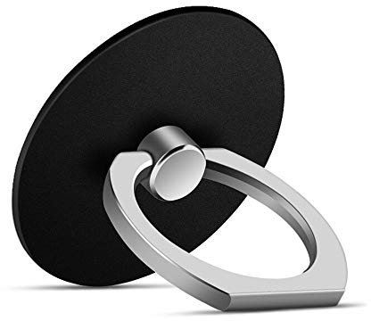 MuStone Anneau de support de téléphone en forme de doigt pour téléphone, rotation à 360 degrés en métal pour iPhone, Samsung Galaxy, Note, Huawei Series (Noir)