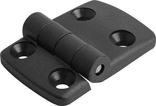 KIPP Scharnier K0435, Kunststoff (Thermoplast glasfaserverstärkt) schwarz, Achse aus Edelstahl, Länge: 52mm x 48mm