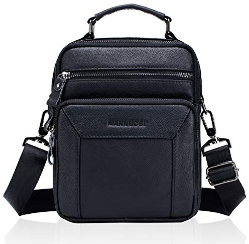MANNUOSI Herren Schultertaschen business Freizeit Henkeltaschen echtleder vintage Handtaschen