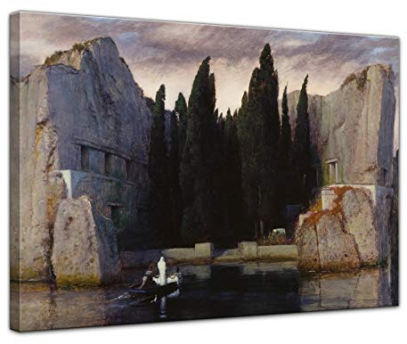 Bilderdepot24 Bild auf Leinwand | Arnold Böcklin - Die Toteninsel in 60x50 cm als Wandbild | Wand-deko Dekoration Wohnung alte Meister | NEU-181186-60x50-dt