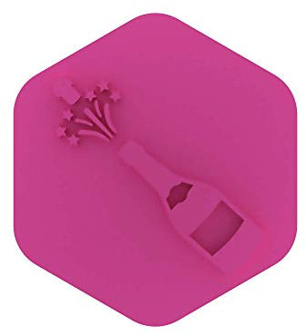 LissieLou Champagne Bottle Cookie Stamp Hen Bridal Bachelorette Party Theme Icing Fondant Embosser - Light Pink