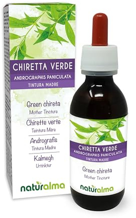 Chirette verte (Andrographis paniculata) sommités Teinture Mère sans alcool Naturalma - Extrait liquide gouttes 120 ml - Complément alimentaire - Végétalien ou végan