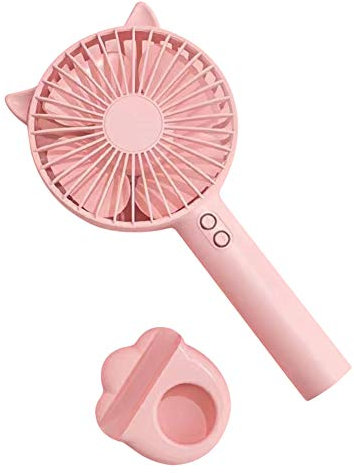LICHENGTAI Portable Handheld Fan, Electric Fans with USB Rechargeable Battery Personal Cooling Hand Held Fan, 2 Speed Adjustable Cute Cat Ear Mini USB Desk Fans for Home Office Travel Camping