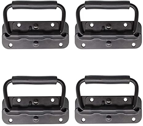 ZTMAKYLH 4 Stück Hardware Boxen Griff, Edelstahl Kistengriff, Kistengriff, Flightcase Griff, Klappgriffe, Austausch und Installation des Griffs für Werkzeugkästen Oder Aufbewahrungsboxen