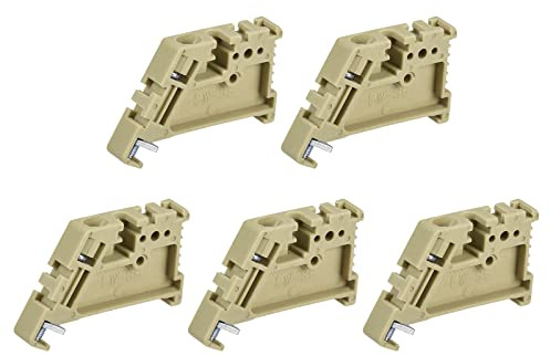 sourcing map Morsettiere per montaggio su guida DIN Morsettiere a vite Morsetto giallo EW/35 Confezione da 20