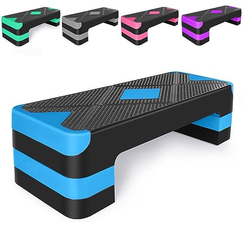 Verstellbarer Trainings-Aerobic-Stepper für Fitness- und Training, Schrittplattform-Trainer, 3 Einstellungen, Höhe 10,2 cm - 15,2 cm - 20,3 cm
