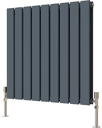 Radbliss Horizontal Flat Panel Radiator 600x612mm Anthracite Matt Grey Double Design RAD Central Heating