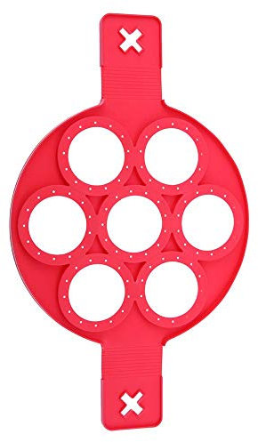moldes para huevos escalfados, For freír Huevo cocido Pancake Maker Anillo Herramienta de cocina Huevo Cocina Tortilla Moldes Pan Flip Huevos Molde Cocina Anillo de huevo frito (Color : 7 Round Red) (