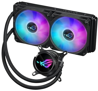 ASUS ROG STRIX LC III 240 ARGB All-in-One Flüssig-CPU-Wasserkühlung schwarz (2x adressierbare ROG ARGB-Lüfter, Asetek-Pumpe 7. Generation V2, kompatibel mit Intel LGA 1700, 1200, 115X, AMD AM5, AM4)