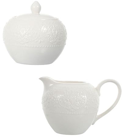 TOPBATHY 2pièces Pot à Lait Céramique Sucrier Avec Couvercle Lot De Design Exquis Pour Décoration De Cuisine Table à Manger