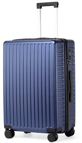 TANTOMI Hartschalen Koffer Trolley, Handgepäck Reisekoffer, 4 Rollen – 360° Drehbar, 3-stelligem TSA-Schloss (65L, Violettblau)