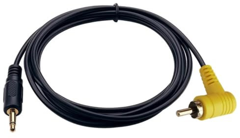 innov8 Cavo audio da 3,5 mm con connettore mono maschio a jack RCA maschio ad angolo di 90 gradi, 1,8 m, nero