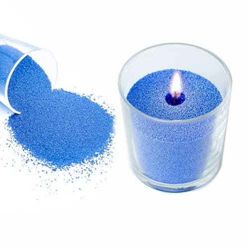 Scentoria Kerzensand,Kerzensand mit Docht, Perlenkerze Blau, Pearled Candle 800 g, Kerzenwachs Granulat Blau, Wachsgranulat, Kerzen Sand, Wachsgranulat für Kerzen DIY