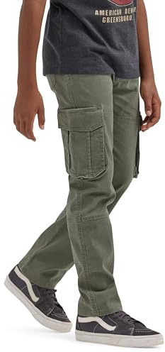 Wrangler Authentics Boys' Cargo Pant, Olive, 14