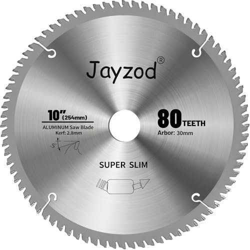 Kreissägeblatt, Durchmesser 254 x 30 mm, 80 Zahngetriebe, zum Schneiden von Holz, zum Schneiden von Aluminium, Kunststoff,Kompatibel mit Bosch und vielen anderen Marken Sägeblatt