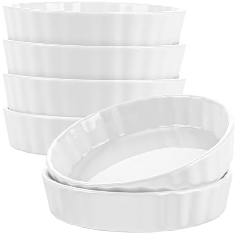 APACALI Juego de 6 cuencos de cerámica para soufflé de 240 ml, para hornear natillas, minipasteles, pudín y salsas