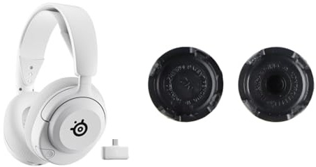 SteelSeries Arctis Nova 5P Wireless - PS5 Gaming Headset - White + KontrolFreek FPS Freek Galaxy Black for PlayStation 4 (PS4) and PlayStation 5 (PS5)
