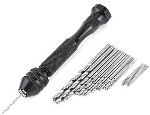 Taladro manual con 25 brocas (0,6-3,0 mm) Taladro para joyería Taladro de resina Mini taladro Taladro manual para hacer joyas Taladro manual Taladro manual para resina Microbroca