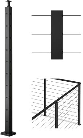 VEVOR Ringhiera per Recinzione da Balcone 914x108x68 mm da Giardino Balcone Fori a Forma L Acciaio Inox, Kit di Palo per Balaustrata da Terrazza, 1JZLGZXHS914IVCFL001V0