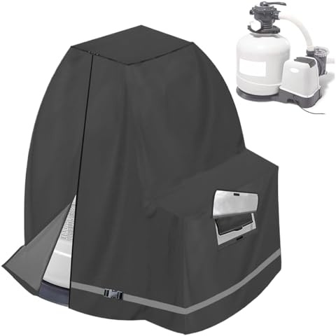 Abdeckung für Pool-Filter, Abdeckung für Poolpumpe, Silberbeschichtung 420D, UV-Schutz-Filterabdeckung, wasserdicht, Anpassung 35-40 cm, Kinderschutz