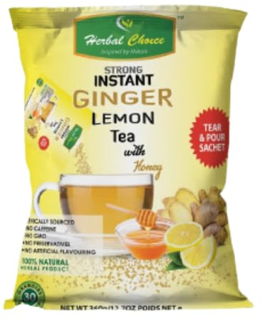 Herbal Choice Strong Instant Ginger Lemon Tea With Honey 360g - 30 Sachets (Granules)