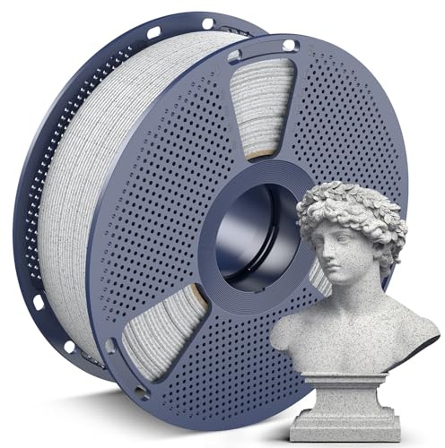 SUNLU Höghastighets Marmor PLA-filament 1,75 mm, 600 mm/s Höghastighets PLA-filament för 3D-skrivare, Naturlig Marmorliknande Textur, Slätt Tryck, 1KG Ljusgrå Marmor