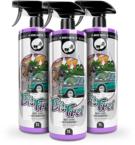 Nuke Guys Auto Scheibenenteiser | 3X Eisfrei 1l Scheiben Enteiser Spray für Autoscheiben | Enteiserspray für klare Sicht ohne Kratzen