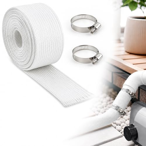 2M 25mm Manguera de Escape, Funda Anticalórica Cable, Aislamiento Trenzado Manguito, Tubo Escape Calefacción Estacionaria, Manguito de Fibra de Vidrio de Alta Temperatura, para Calentador y Coche