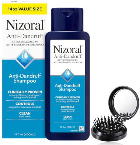Haircare Set: Nizoraal Fresh Scent Shampoo + LUXPAKS Hairbrush | Fresh Scent Shampoo, All Hair Types, Scalp Care Bundle, LUXPAKS Hairbrush Included