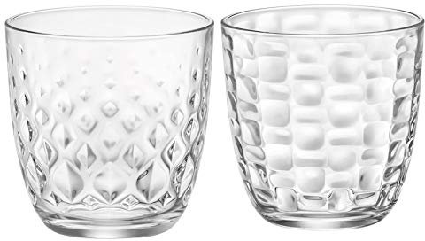 Juego de 12 vasos Bormioli Mat (6 unidades mate, 6 unidades brillante) de agua, capacidad 29,5 cl, fabricado en Italia