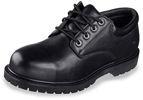 Skechers Hombre Cottonwood Elks Work, Black Leather, 40 EU