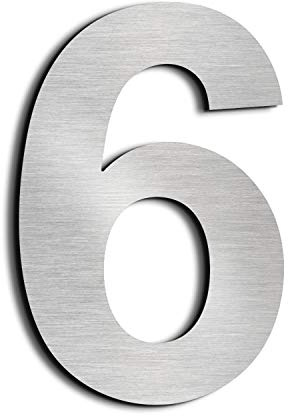 numero de maison chiffres de boite aux lettres acier argenté flottant 6in6 | Haute 15.3cm numero de maison exterieur Home Adresse Inoxydable SUS304 Anti corrosion anti rouille installation facile
