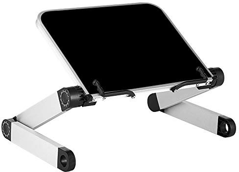 AYADA Book Holder Stand for Desk Reading,Cookbook Recipe Stand Kitchen,Adjustable Metal Book Rest for Reading in Bed with Book Clip A4 Paper,Height and Angle (Black)