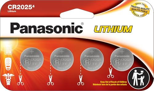 Panasonic CR2025 - Pilas de botón de litio de larga duración (3 V, resistente a los niños, paquete basado en estándares, paquete de 4
