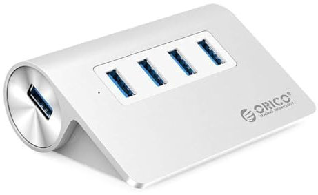 Hub USB 3.0 de 4 puertos de aluminio para smartphones, tabletas, portátiles, computadoras de escritorio y dispositivos Apple