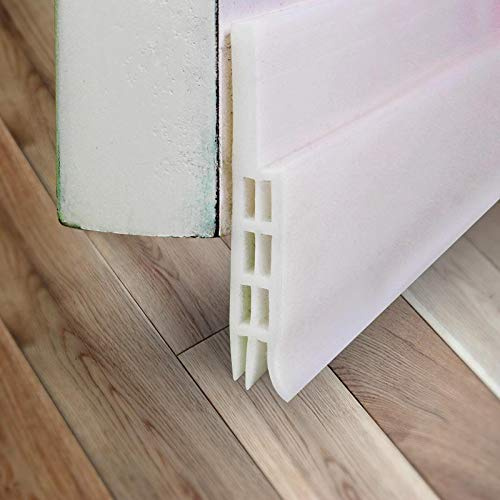 XUDAKJ Selbstklebende Tür Türdichtung Dichtungsstreifen Zugluftstopper gegen Insekt Ersatzdichtung Wetterfest Blocker Schalldichtung Silikon Türstopper (Weiß, 100 x 5cm)