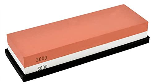 BNPCBUK 2 in 1 Abziehsteine, Schleifstein mit Körnung 3000/8000, Wetzstein für Messer, Doppelseitiger Abziehstein mit rutschfest Halter, Messerschärfer