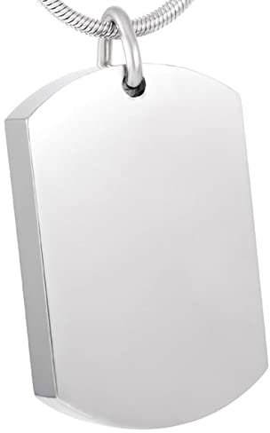KOMEDO Blank ID Tag/Dog Tag Free Gravieren – Edelstahl Pet Asche Andenken Memorial Urne Anhänger – Schmuck für die Feuerbestattung,4